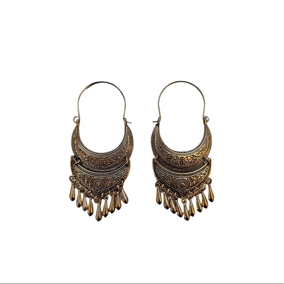 Bronze/gold tone boho dangle earrings NEW - Picture 1 of 2